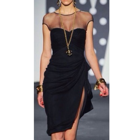 Moschino Dresses & Skirts - Moschino Sheer Cap Sleeve Bustier Black Dress